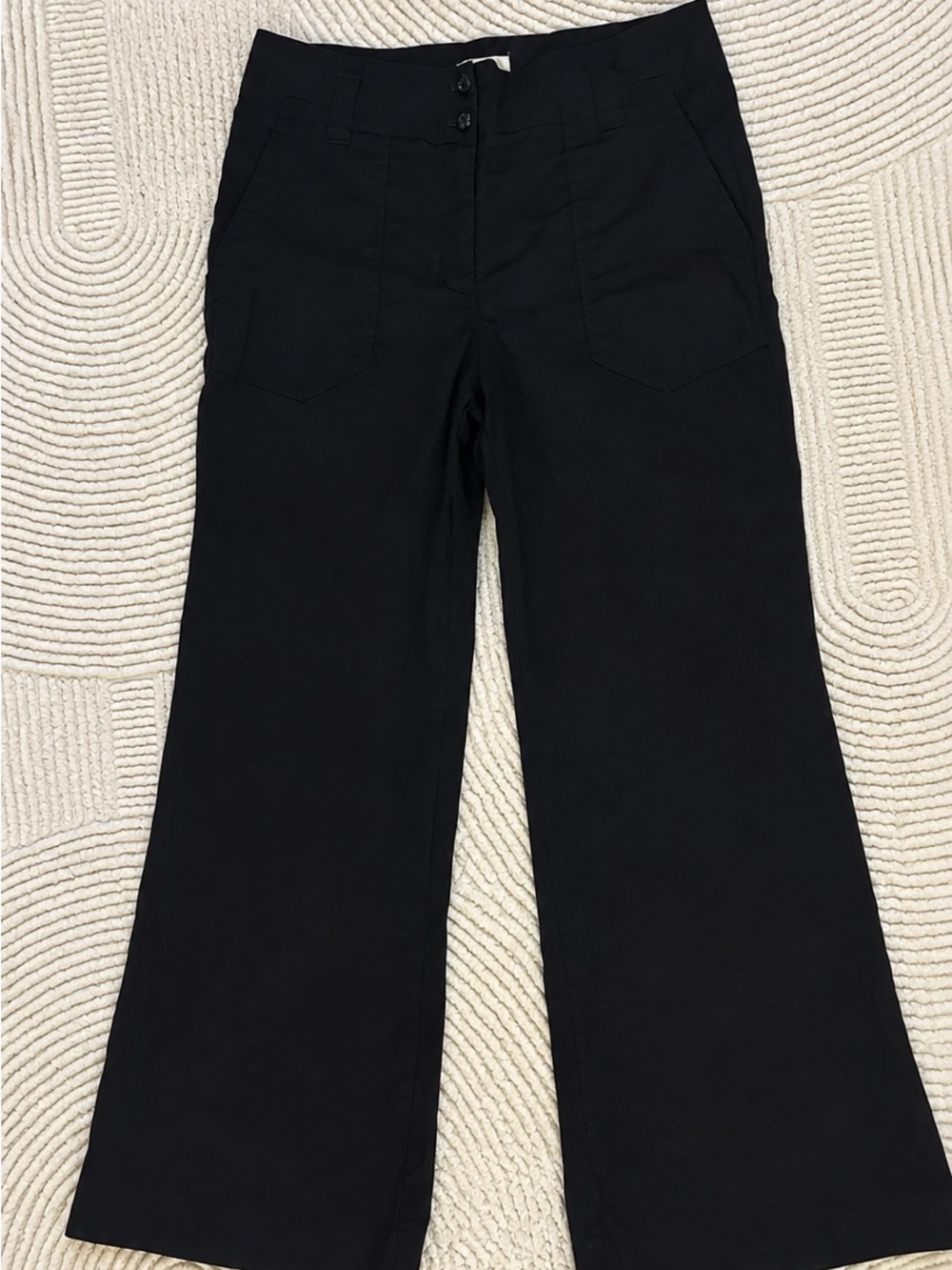 Petite Anthropologie wideleg pants Utility pockets wide belt loops Academia